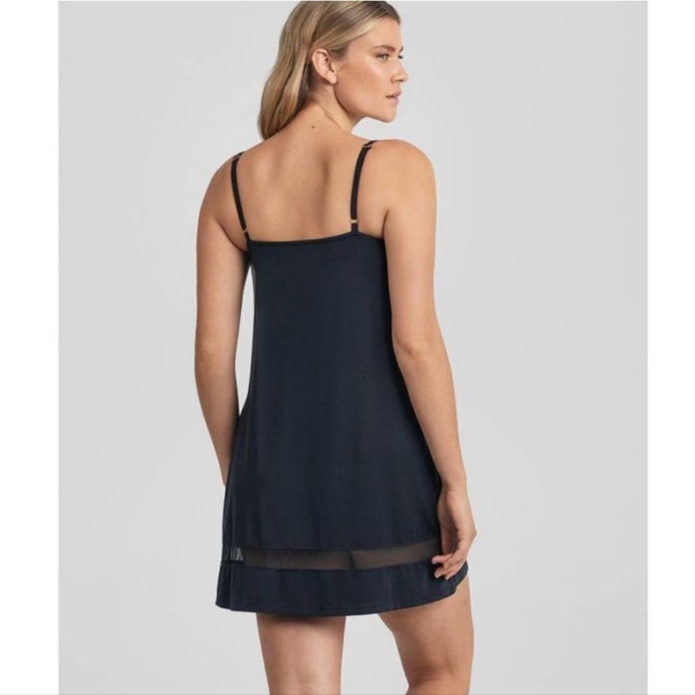 NWOT Honeylove Black Mesh-Trim Chemise Slip/Nighty, Small. - Picture 2 of 8